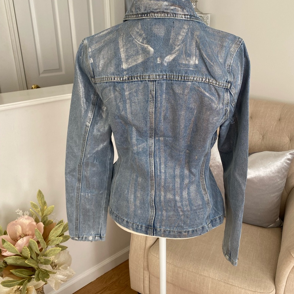 BLANK NYC WOMEN’S DENIM METALLIC OCATED JACKET SIZE S - Picture 9 of 14